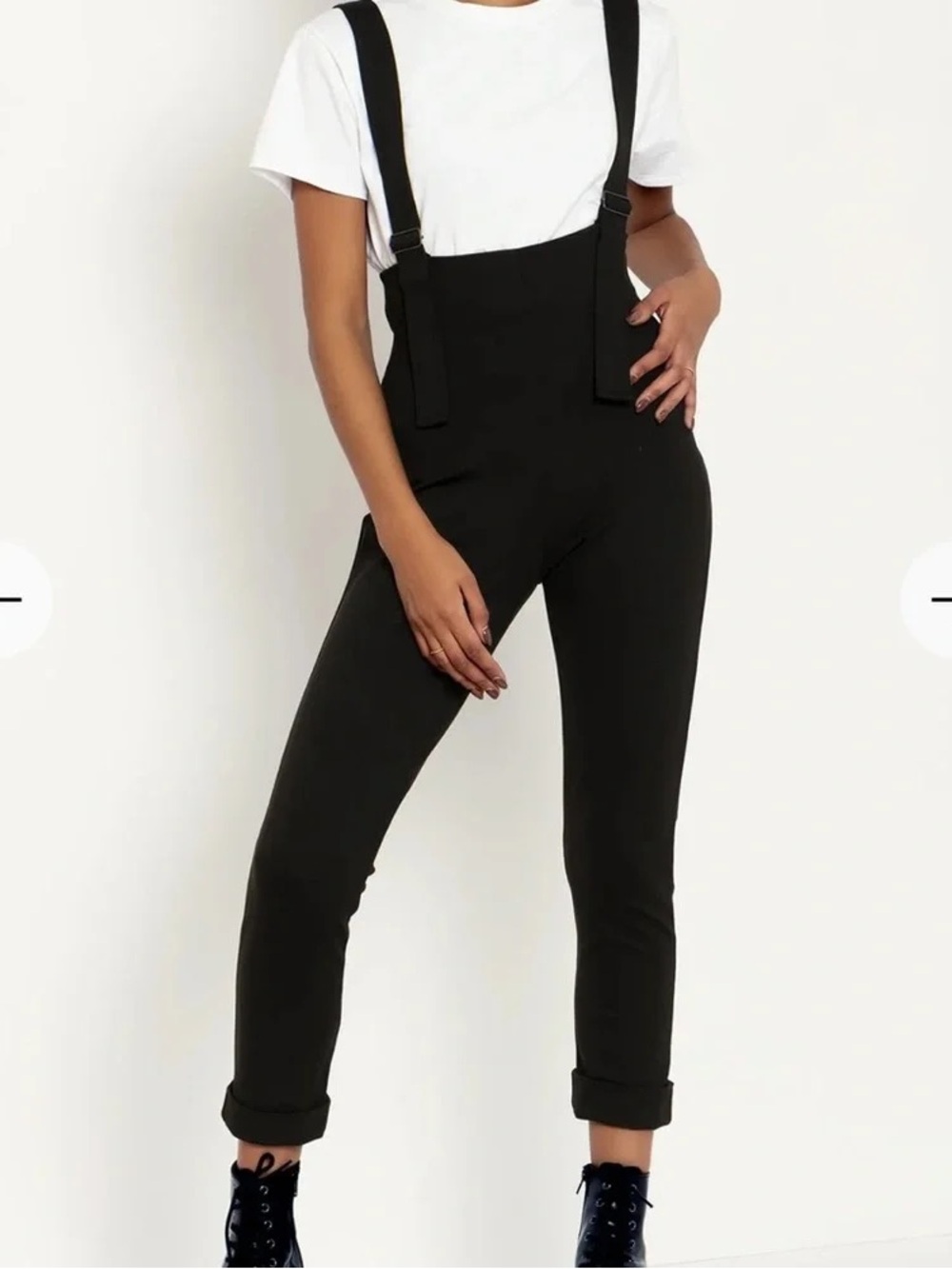 Limited Blackmilk black push-it ponte ultra high-waisted overalls sz xl